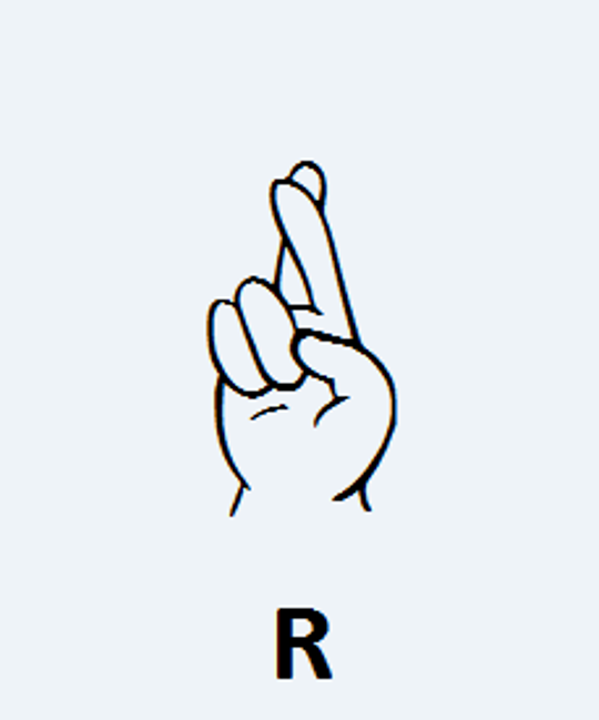 R em Língua de Sinais